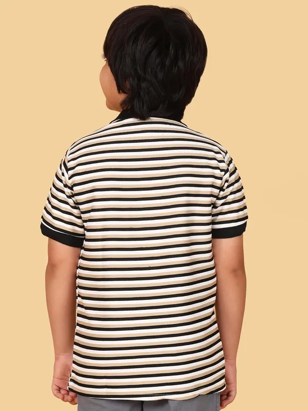 Camel_Striped_Cotton_Short_Sleeve_Round_Neck_T-Shirt_For_Boys
