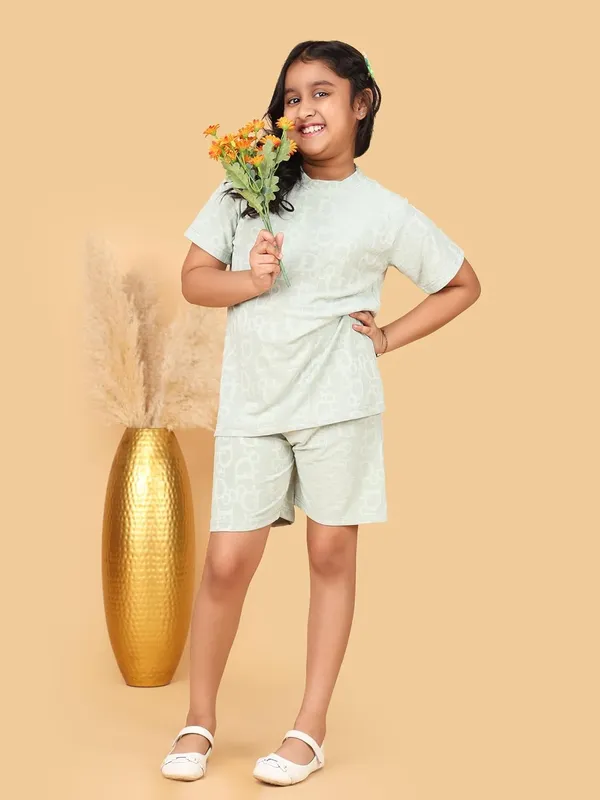 Pista_Cotton_Short_Sleeve_T-Shirt_With_Shorts_Co-Ord_Set_For_Girls