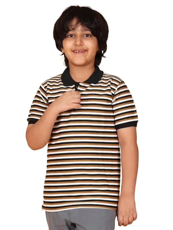 Mustard_Striped_Cotton_Short_Sleeve_Round_Neck_T-Shirt_For_Boys