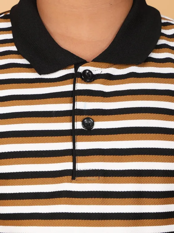 Mustard_Striped_Cotton_Short_Sleeve_Round_Neck_T-Shirt_For_Boys