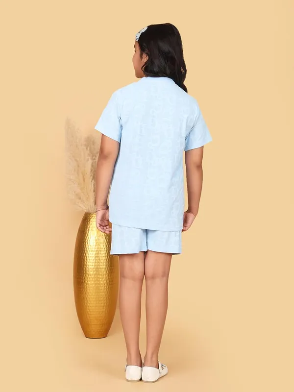 Sky_Cotton_Short_Sleeve_T-Shirt_And_Shorts_Co-Ord_Set_For_Girls