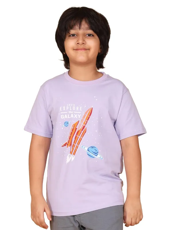 Peach_Cotton_Space_Galaxy_Print_Crew_Neck_Short_Sleeve_T-Shirt_For_Kids