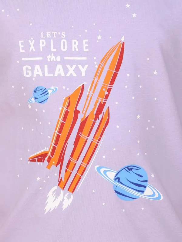Peach_Cotton_Space_Galaxy_Print_Crew_Neck_Short_Sleeve_T-Shirt_For_Kids