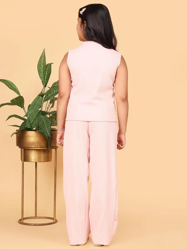 Pink_Sleeveless_Ribbed_With_Co-Ord_Set_Wide_Leg_Pants_For_Girls