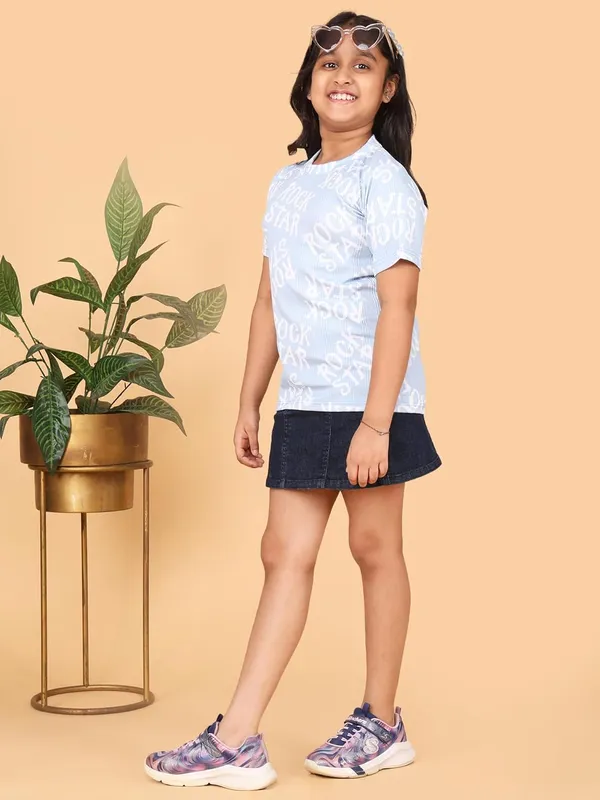 Sky_Cotton_Rock_Star_Print_Half_Sleeve_Round_Neck_T-Shirt_For_Girls