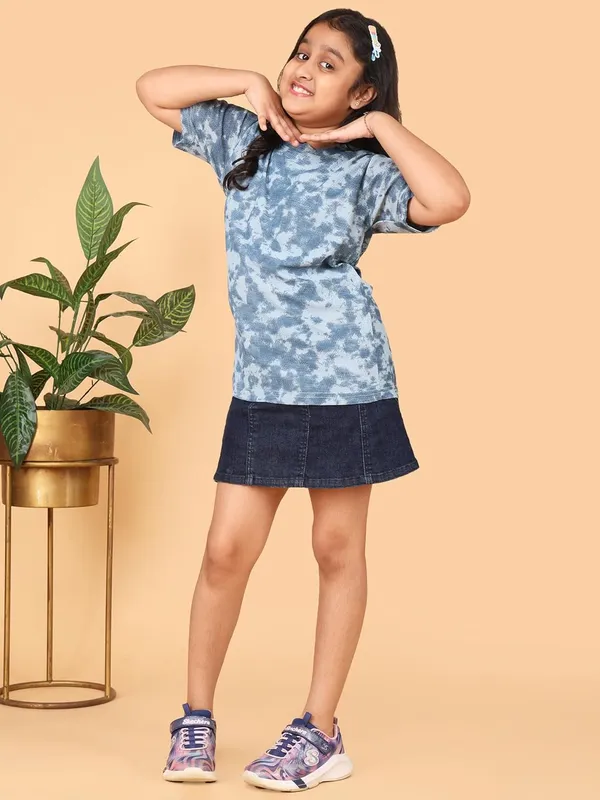 Sky_Cotton_Tie-Dye_Print_Short_Sleeve_Round_Neck_T-Shirt_For_Kids,_Regular_Fit,_Casual_Wear