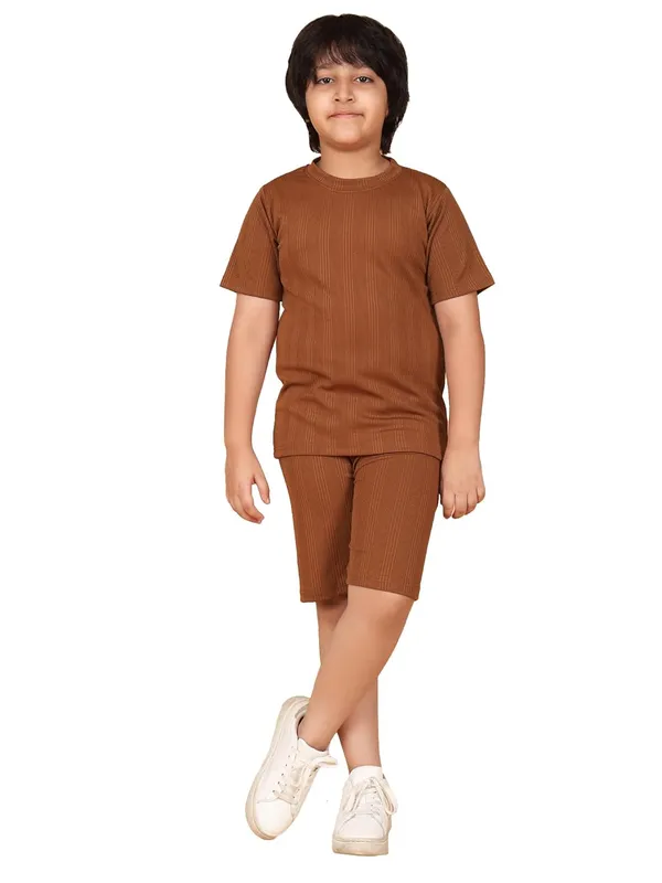 Brown_Cotton_Jersey_T-Shirt_And_Shorts_Co-Ord_Set_For_Boys