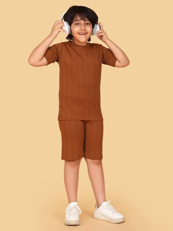 Brown_Cotton_Jersey_T-Shirt_And_Shorts_Co-Ord_Set_For_Boys