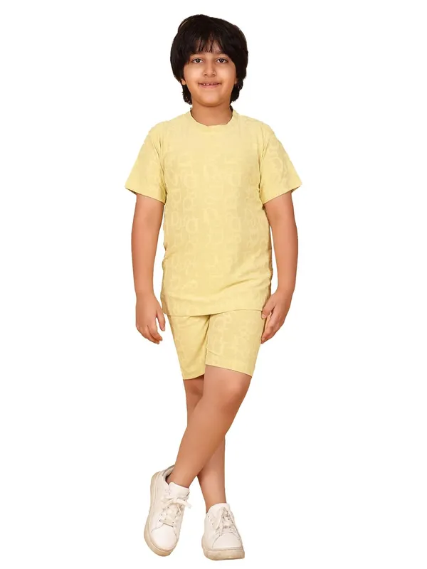 Lemon_Cotton_T-Shirt_And_Shorts_Co-Ord_Set_For_Boys