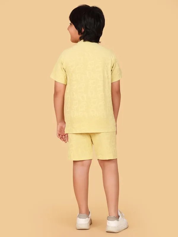 Lemon_Cotton_T-Shirt_And_Shorts_Co-Ord_Set_For_Boys