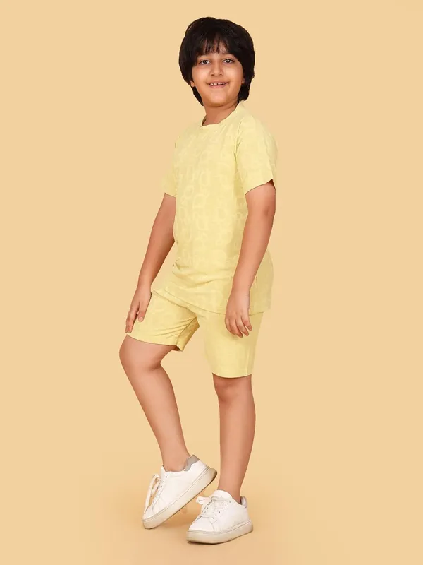Lemon_Cotton_T-Shirt_And_Shorts_Co-Ord_Set_For_Boys