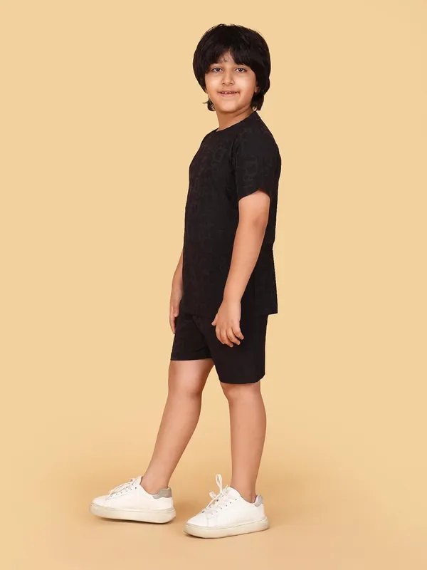 Black_Cotton_T-Shirt_And_Shorts_Co-Ord_Set_For_Boys