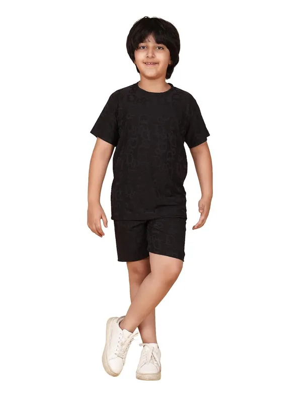 Black_Cotton_T-Shirt_And_Shorts_Co-Ord_Set_For_Boys