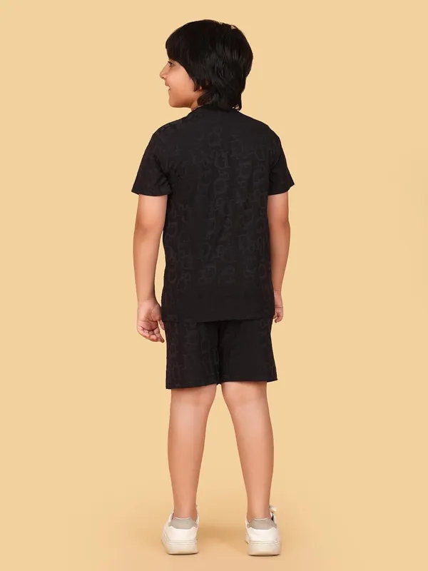Black_Cotton_T-Shirt_And_Shorts_Co-Ord_Set_For_Boys
