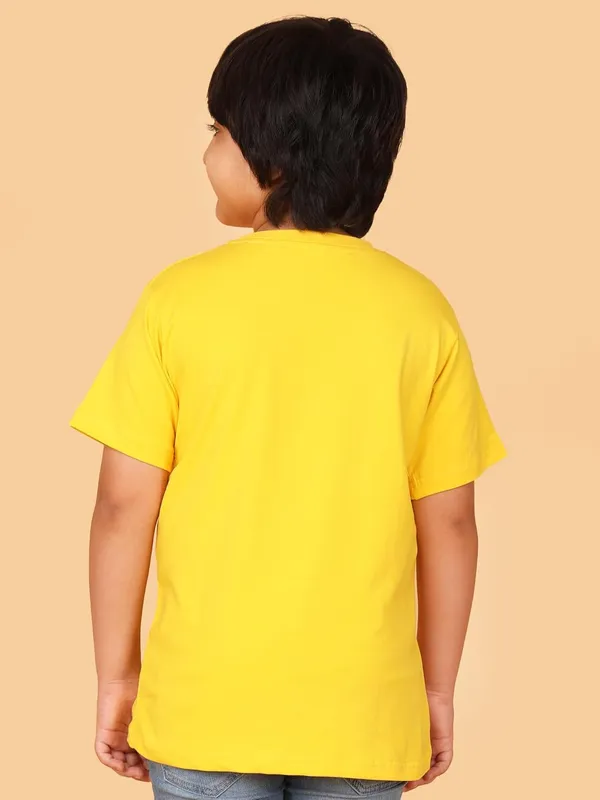 Yellow_Cotton_Cartoon_Graphic_Print_Short_Sleeve_Crew_Neck_T-Shirt_For_Boys