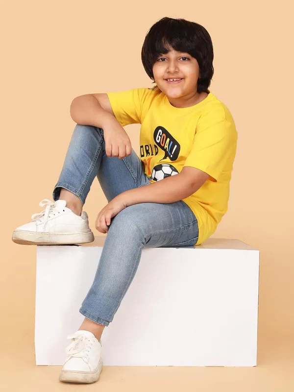 Yellow_Cotton_Cartoon_Graphic_Print_Short_Sleeve_Crew_Neck_T-Shirt_For_Boys