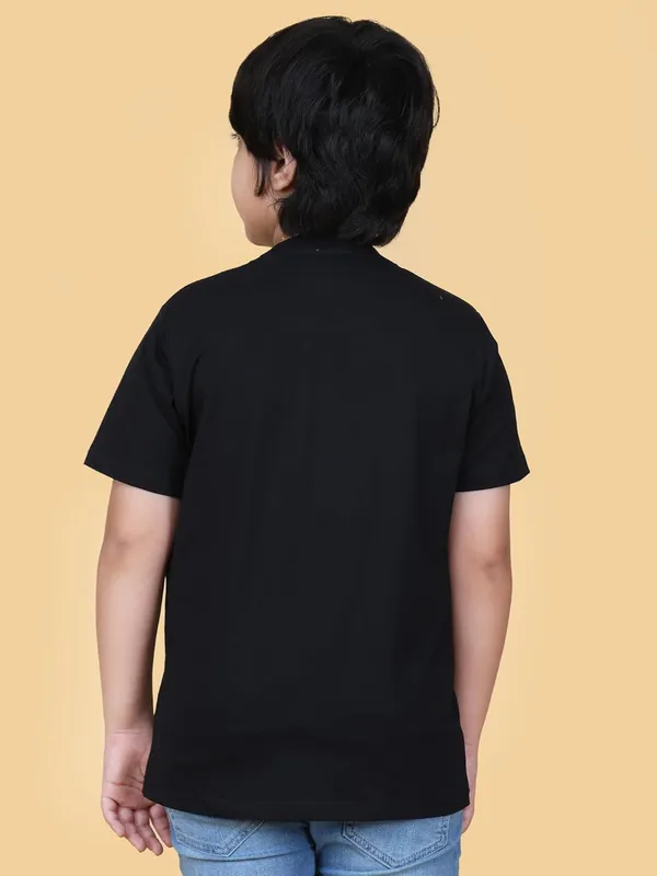 Black_Cotton_Cartoon_Graphic_Print_Short_Sleeve_Crew_Neck_T-Shirt,_Casual_Wear,_Summer_Style_&_Gifting_For_Boys
