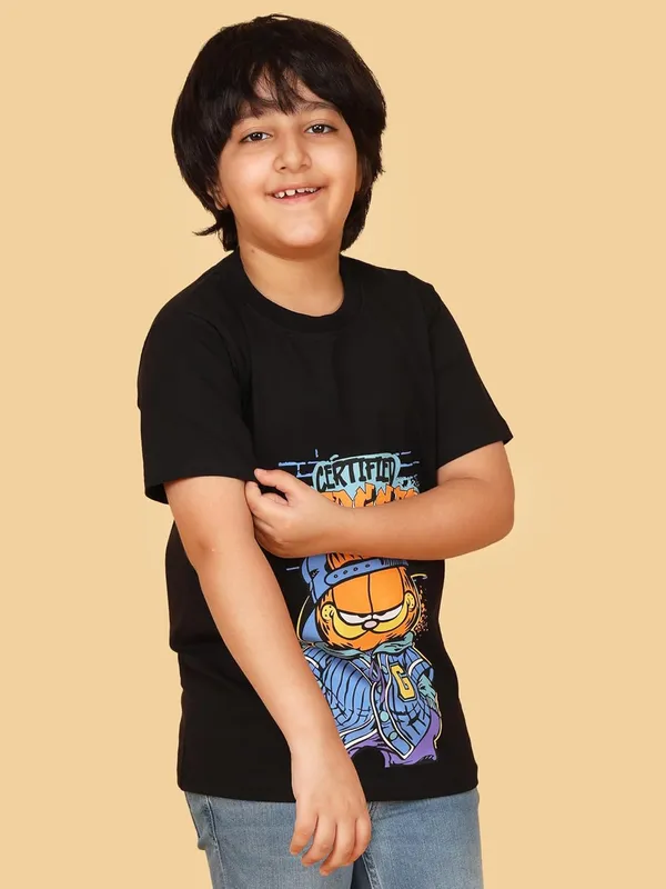 Black_Cotton_Cartoon_Graphic_Print_Short_Sleeve_Crew_Neck_T-Shirt,_Casual_Wear,_Summer_Style_&_Gifting_For_Boys