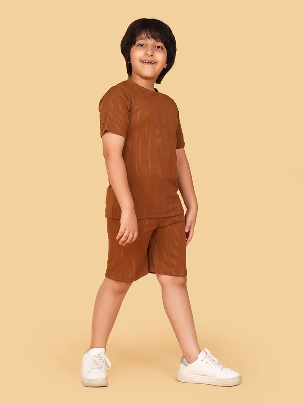 Black_&_Brown_Boys_Ribbed_Cotton_Jersey_T-Shirt_And_Shorts_Set