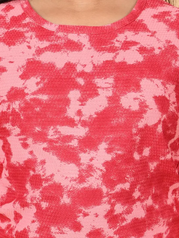 Red_Cotton_Jersey_Short_Sleeve_T-Shirt_With_Shorts_Summer_Set_For_Girls,_Regular_Fit,_Casual_Wear