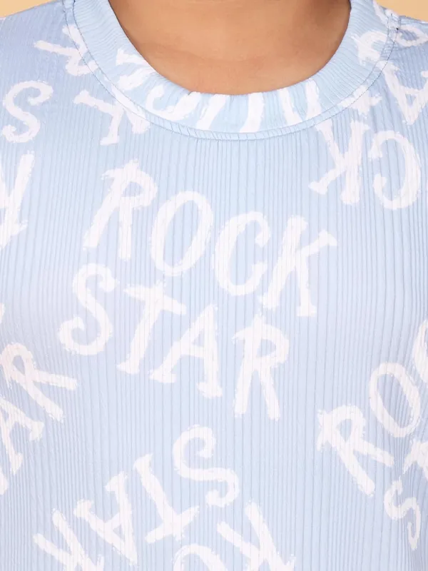 Sky_Cotton_Rock_Star_Print_Short_Sleeve_Round_Neck_T-Shirt_For_Kids