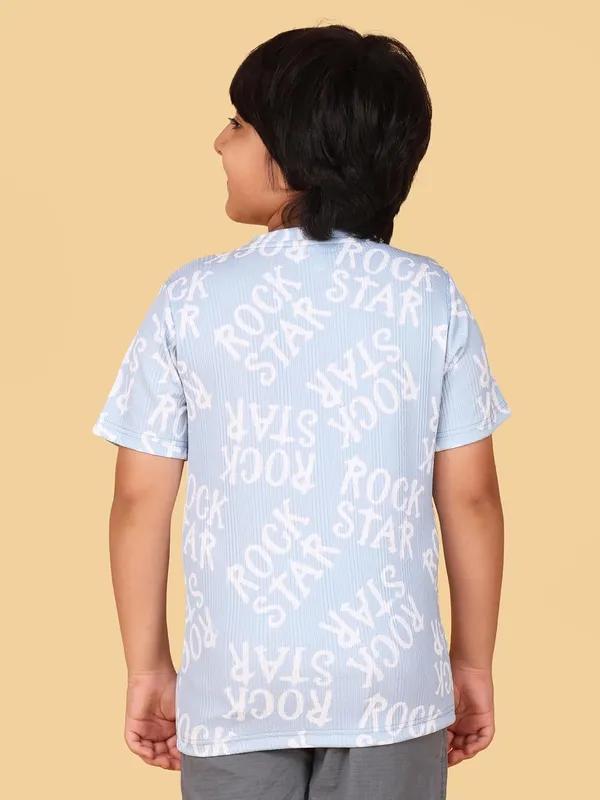 Sky_Cotton_Rock_Star_Print_Short_Sleeve_Round_Neck_T-Shirt_For_Kids