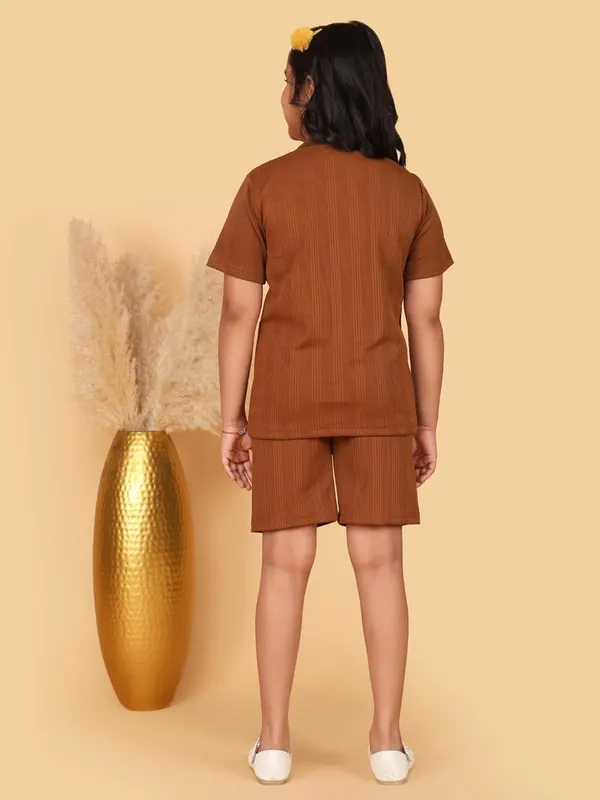 Brown_Girls_Cotton_Jersey_Summer_Set,_2_Piece_Regular_Fit_T-Shirt_And_Shorts