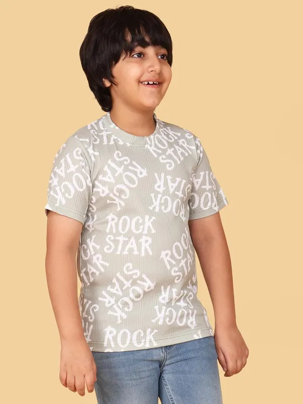 Olive_Cotton_Rock_Star_Print_Short_Sleeve_Round_Neck_T-Shirt_For_Kids,_Regular_Fit,_Casual_Wear