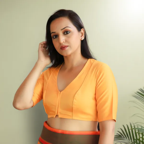 Yellow_Rozana_Pure_Cotton_Short_Sleeve_Blouse