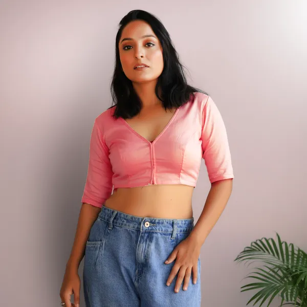 Pink_Rozana_Pure_Cotton_Short_Sleeve_Blouse