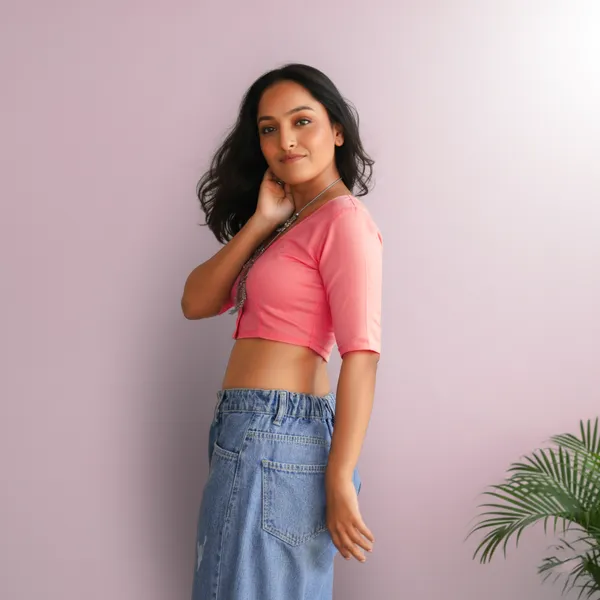 Pink_Rozana_Pure_Cotton_Short_Sleeve_Blouse