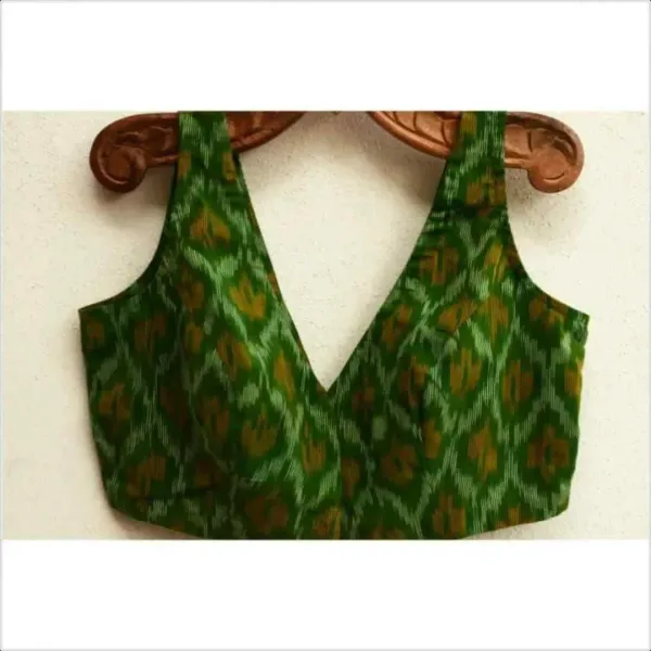 Green_Ikkat_Cotton_Sleeveless_Blouse