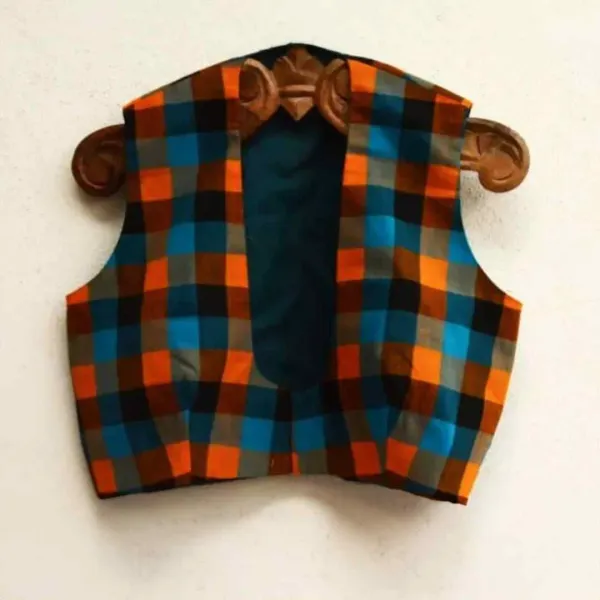 Multicolour_Rubik's_Cube_Handwoven_Ikkat_Cotton_Sleeveless_Blouse