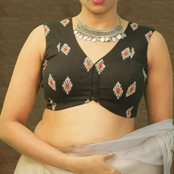 Olive_Green_Night_Handloom_Cotton_Sleeveless_Blouse