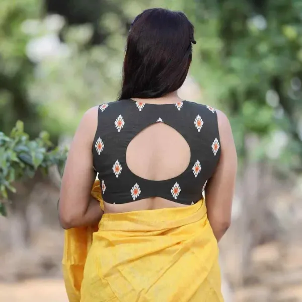 Olive_Green_Night_Handloom_Cotton_Sleeveless_Blouse
