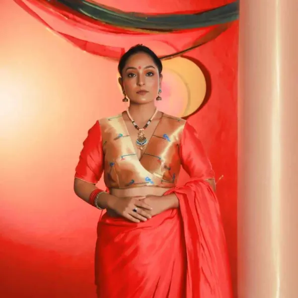 Red_Paithani_Silk_And_Pure_Cotton_Silk_Half_Sleeve_Blouse
