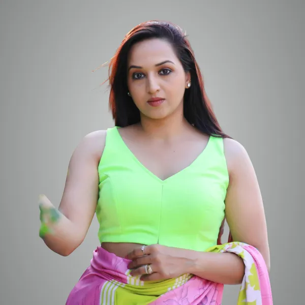 Green_Neon_Lycra_Slub_Sleeveless_Blouse