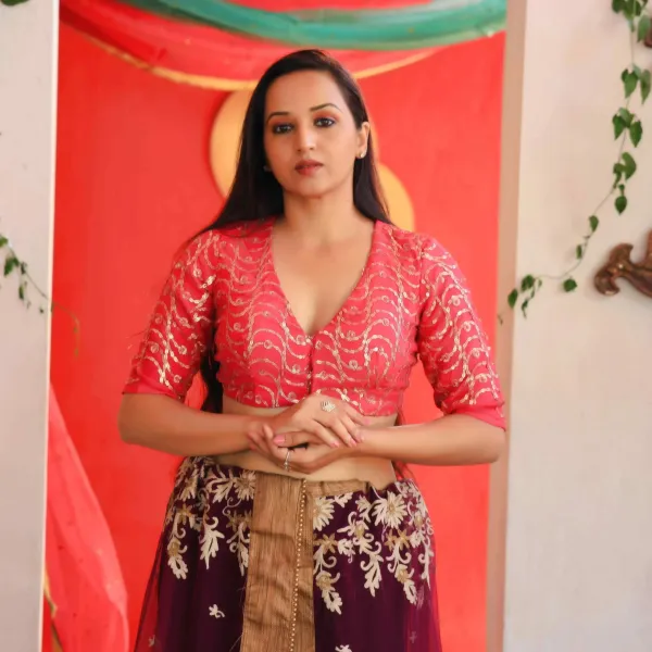 Rani_Chinon_Chiffon_Three_Fourth_Sleeve_Blouse