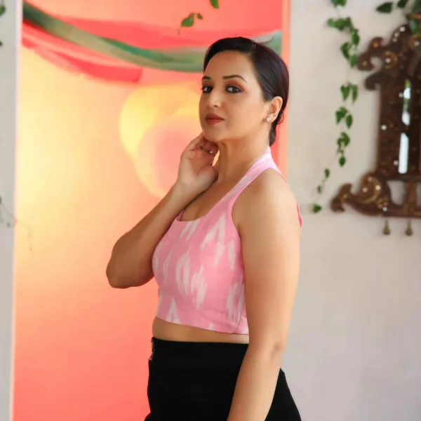 Pink_Pure_Ikkat_Cotton_Sleeveless_Blouse