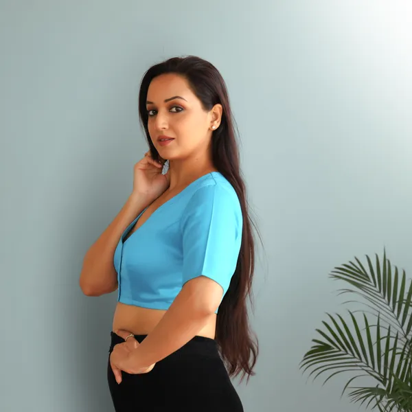 Light_Blue_Rozana_Pure_Cotton_Short_Sleeve_Blouse