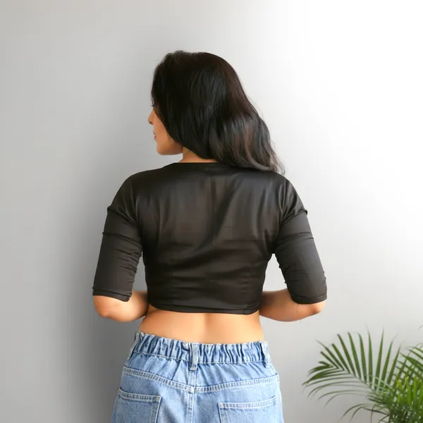 Black_Rozana_Pure_Cotton_Short_Sleeve_Blouse
