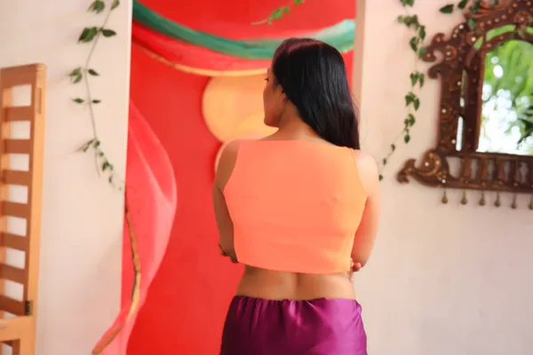 Orange_Neon_Lycra_Slub_Sleeveless_Blouse