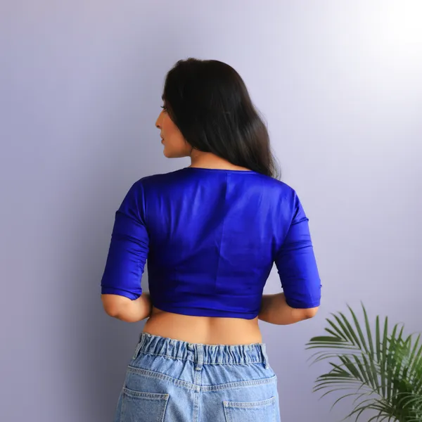 Indigo_Rozana_Pure_Cotton_Short_Sleeve_Blouse