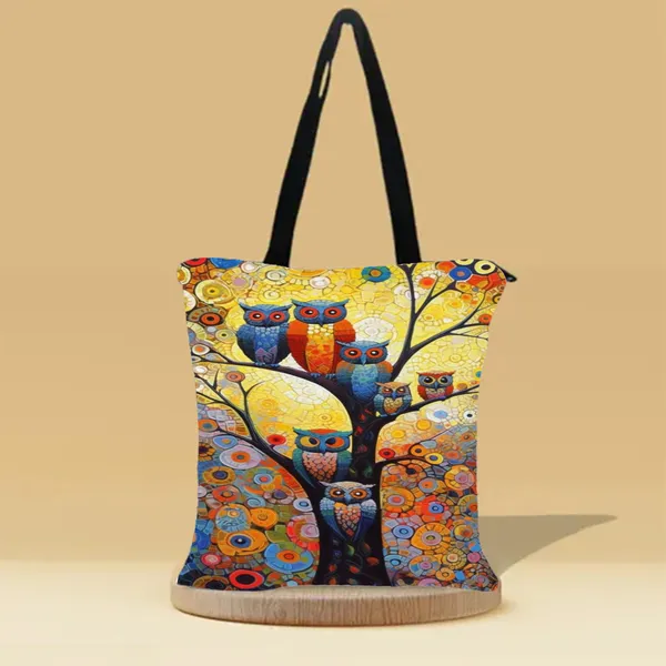 Owl_Family_Canvas_Zipper_Tote_Bag