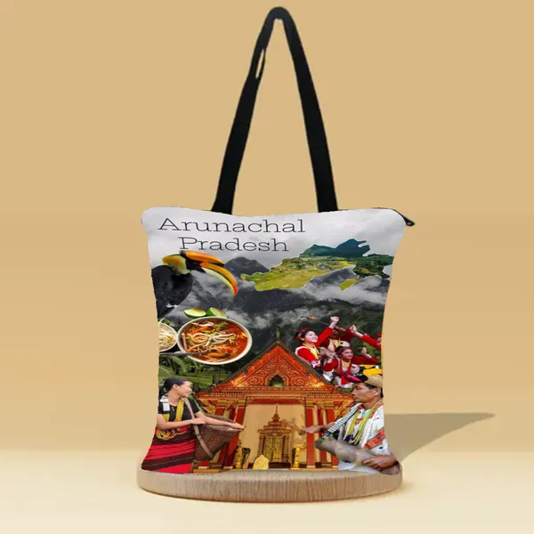 Incredible_Arunachal_Canvas_Zipper_Tote_Bag