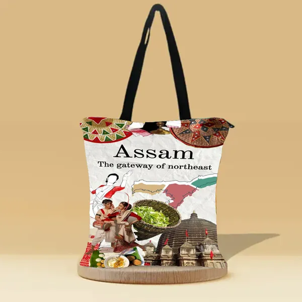 Incredible_Assam_Canvas_Zipper_Tote_Bag