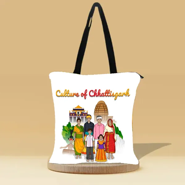 Incredible_Chhattisgarh_Canvas_Zipper_Tote_Bag