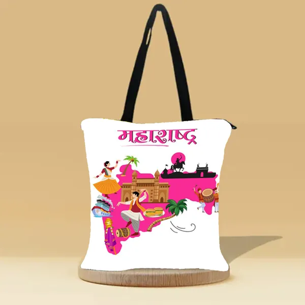 Incredible_Maharashtra_Canvas_Zipper_Tote_Bag