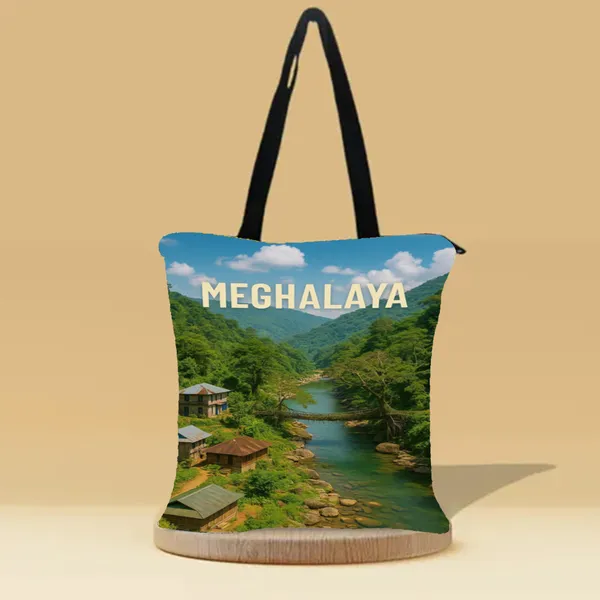 Incredible_Meghalaya_Canvas_Zipper_Tote_Bag