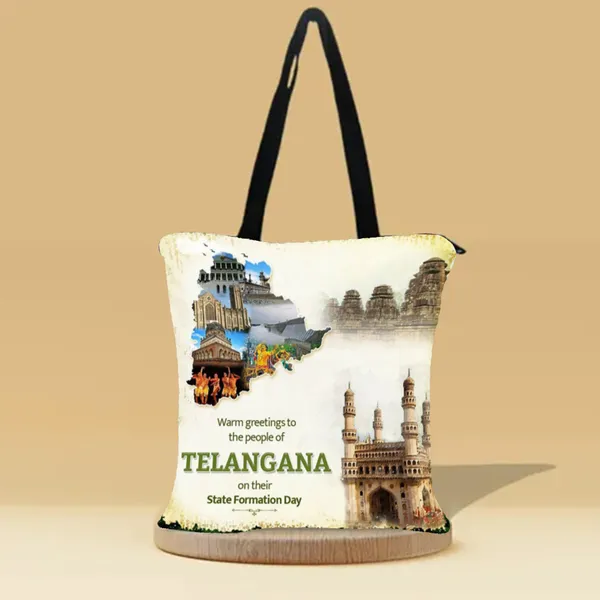 Incredible_Telangana_Canvas_Zipper_Tote_Bag
